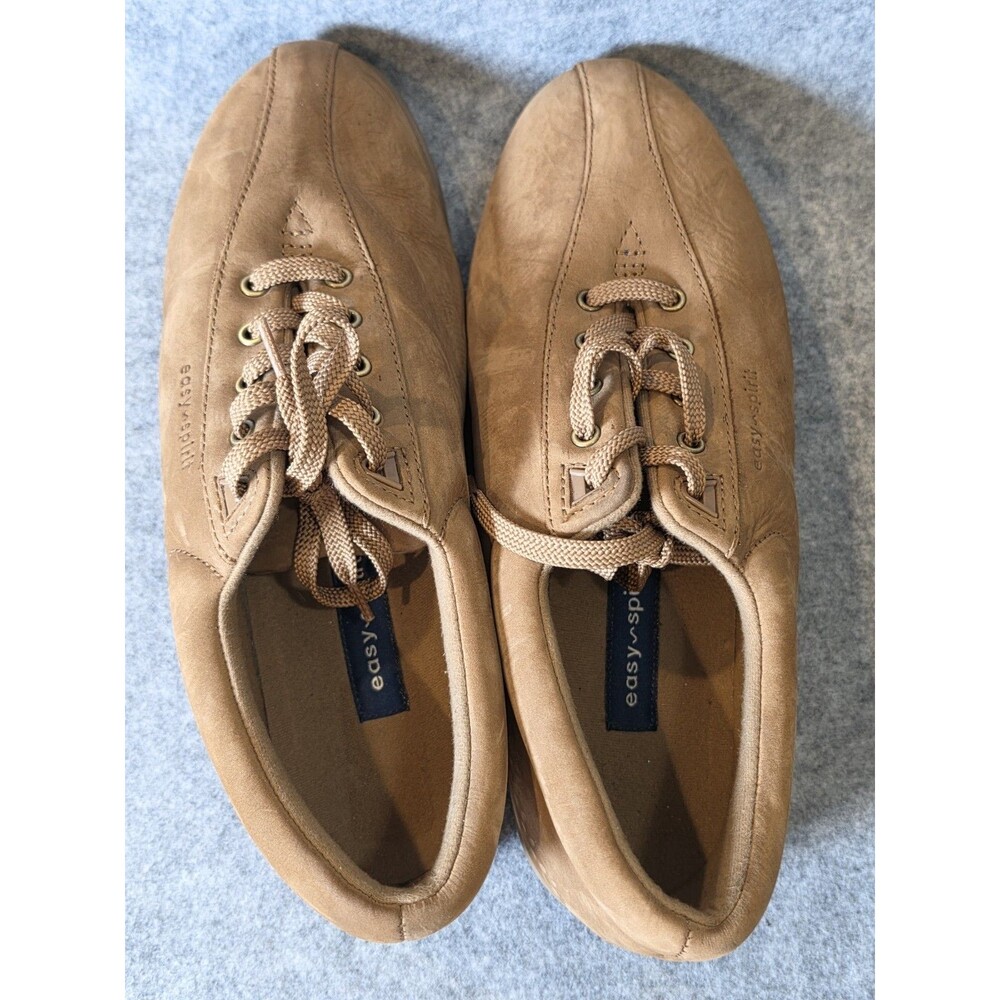 Vintage Easy Spirit Women’s Suede Walking Shoes Tan Brown Lace Up Retro 12W